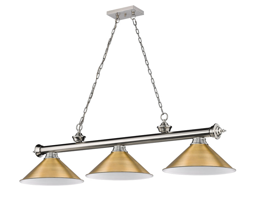 Billiard Z-Lite 2306-3BN-RB15 Brushed Nickel Cordon 3 Light Billiard Z-Lite