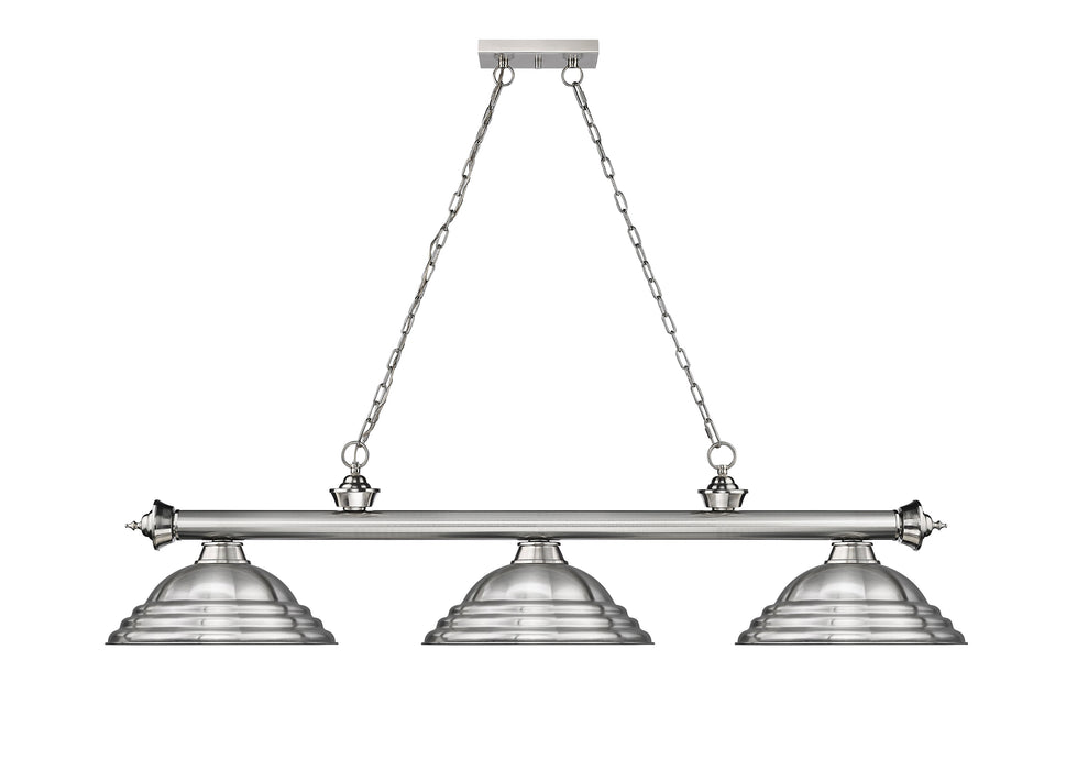 Billiard Z-Lite 2306-3BN-SBN Brushed Nickel Cordon 3 Light Billiard Z-Lite
