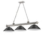Billiard Z-Lite 2306-3BN-SMB Brushed Nickel Cordon 3 Light Billiard Z-Lite