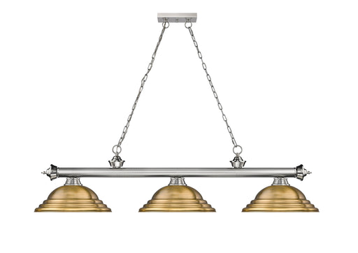 Billiard Z-Lite 2306-3BN-SRB Brushed Nickel Cordon 3 Light Billiard Z-Lite