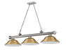 Billiard Z-Lite 2306-3BN-SRB Brushed Nickel Cordon 3 Light Billiard Z-Lite