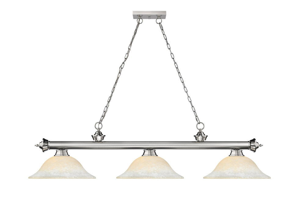 Billiard Z-Lite 2306-3BN-WM16 Brushed Nickel Cordon 3 Light Billiard Z-Lite