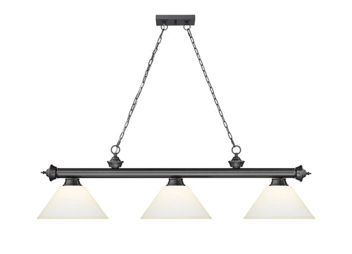 Billiard Z-Lite 2306-3BP-AMO14 Bronze Plate Cordon 3 Light Billiard Z-Lite