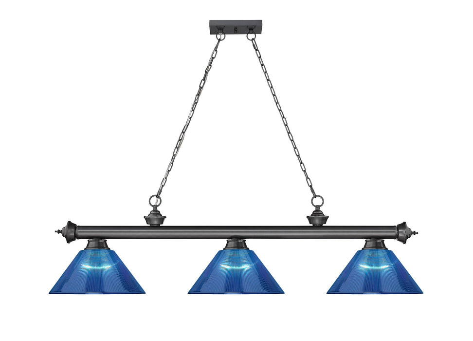 Billiard Z-Lite 2306-3BP-ARDB Bronze Plate Cordon 3 Light Billiard Z-Lite