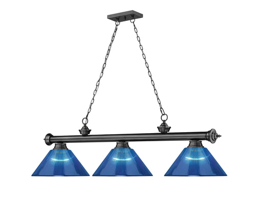 Billiard Z-Lite 2306-3BP-ARDB Bronze Plate Cordon 3 Light Billiard Z-Lite