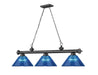 Billiard Z-Lite 2306-3BP-ARDB Bronze Plate Cordon 3 Light Billiard Z-Lite