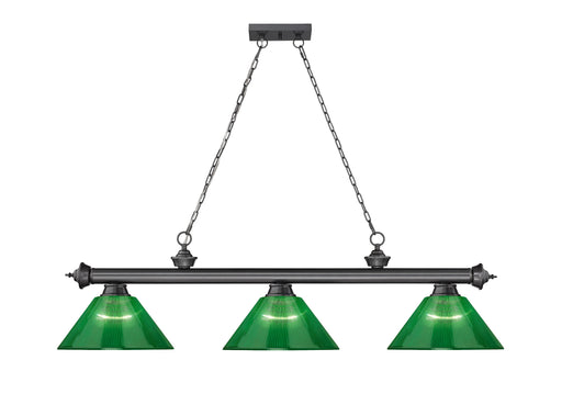 Billiard Z-Lite 2306-3BP-ARG Bronze Plate Cordon 3 Light Billiard Z-Lite