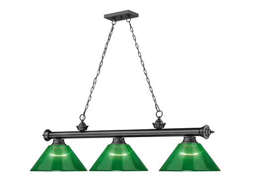 Billiard Z-Lite 2306-3BP-ARG Bronze Plate Cordon 3 Light Billiard Z-Lite