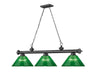 Billiard Z-Lite 2306-3BP-ARG Bronze Plate Cordon 3 Light Billiard Z-Lite