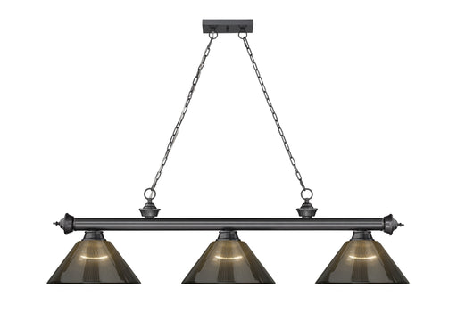 Billiard Z-Lite 2306-3BP-ARS Bronze Plate Cordon 3 Light Billiard Z-Lite