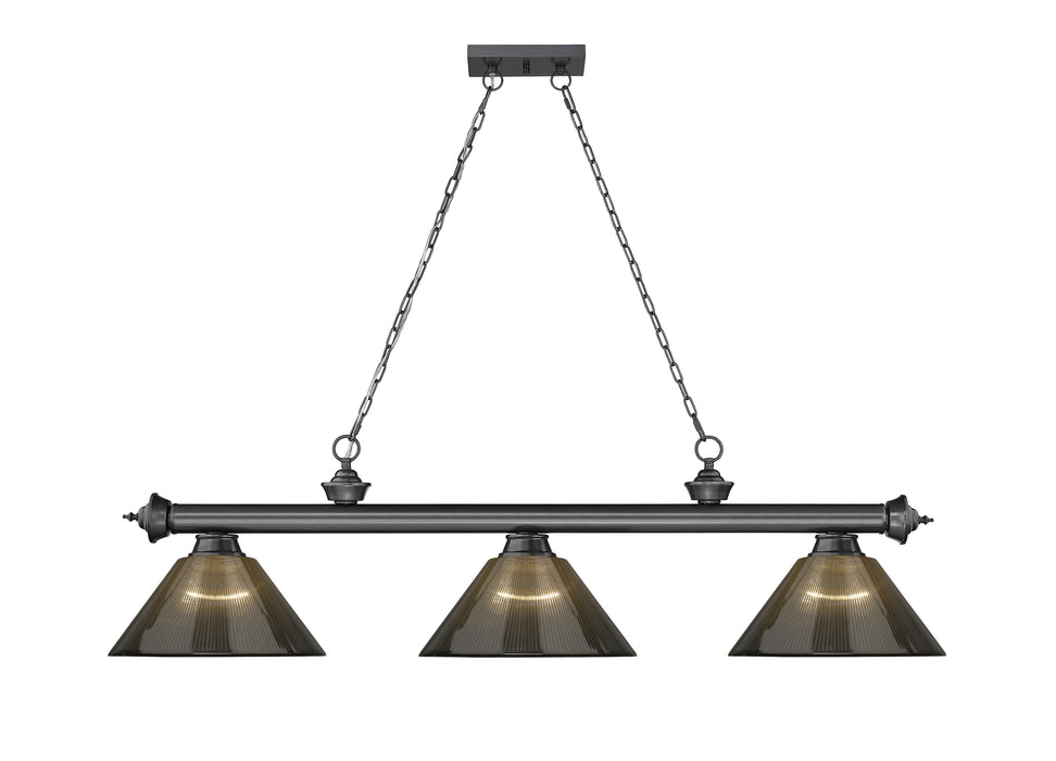 Billiard Z-Lite 2306-3BP-ARS Bronze Plate Cordon 3 Light Billiard Z-Lite