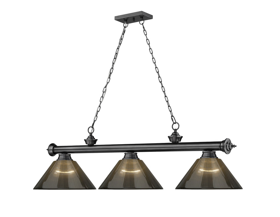 Billiard Z-Lite 2306-3BP-ARS Bronze Plate Cordon 3 Light Billiard Z-Lite