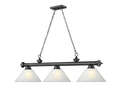 Billiard Z-Lite 2306-3BP-AWL14 Bronze Plate Cordon 3 Light Billiard Z-Lite