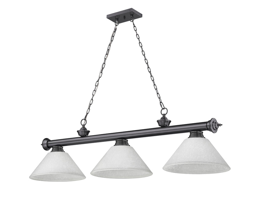Billiard Z-Lite 2306-3BP-AWL14 Bronze Plate Cordon 3 Light Billiard Z-Lite