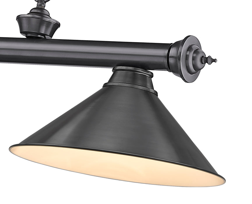 Billiard Z-Lite 2306-3BP-BP15 Bronze Plate Cordon 3 Light Billiard Z-Lite