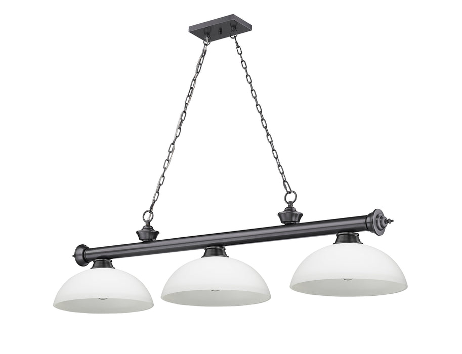 Billiard Z-Lite 2306-3BP-DMO14 Bronze Plate Cordon 3 Light Billiard Z-Lite