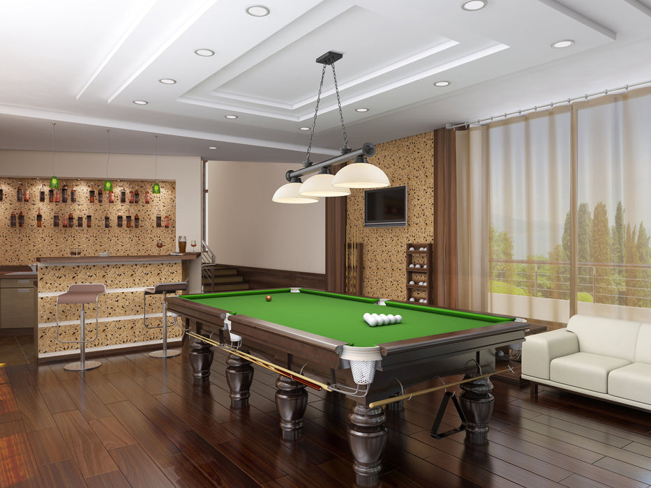 Billiard Z-Lite 2306-3BP-DMO14 Bronze Plate Cordon 3 Light Billiard Z-Lite