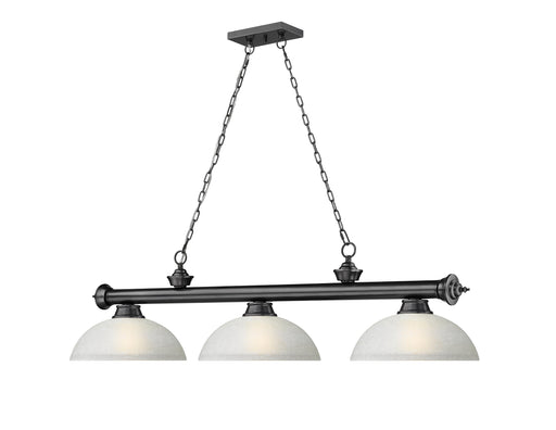 Billiard Z-Lite 2306-3BP-DWL14 Bronze Plate Cordon 3 Light Billiard Z-Lite