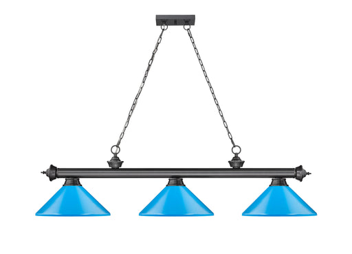 Billiard Z-Lite 2306-3BP-MEB Bronze Plate Cordon 3 Light Billiard Z-Lite