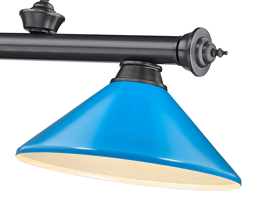Billiard Z-Lite 2306-3BP-MEB Bronze Plate Cordon 3 Light Billiard Z-Lite