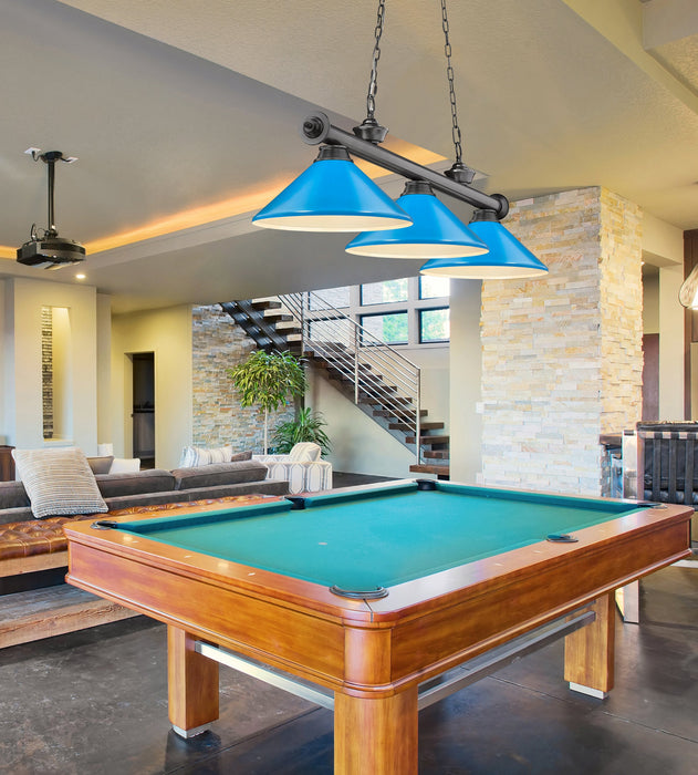 Billiard Z-Lite 2306-3BP-MEB Bronze Plate Cordon 3 Light Billiard Z-Lite