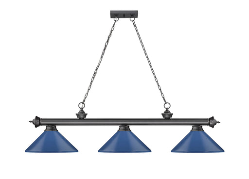 Billiard Z-Lite 2306-3BP-MNB Bronze Plate Cordon 3 Light Billiard Z-Lite