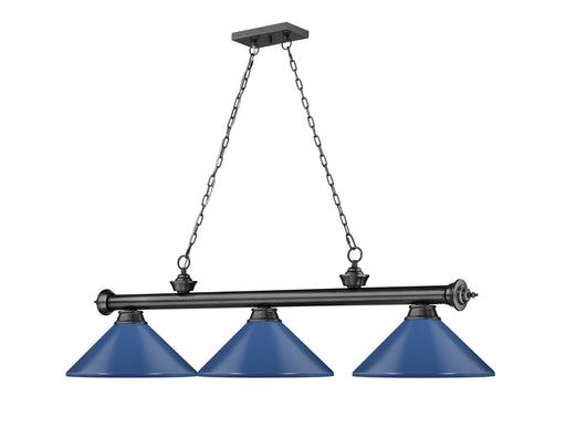 Billiard Z-Lite 2306-3BP-MNB Bronze Plate Cordon 3 Light Billiard Z-Lite