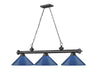 Billiard Z-Lite 2306-3BP-MNB Bronze Plate Cordon 3 Light Billiard Z-Lite