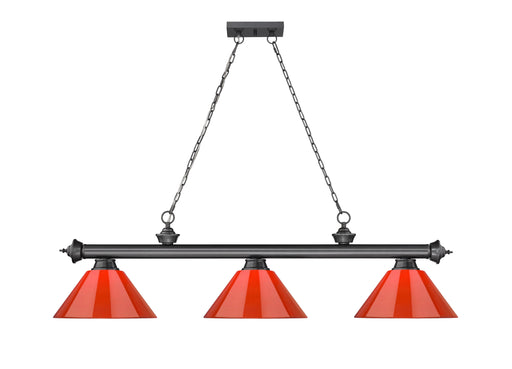 Billiard Z-Lite 2306-3BP-PRD Bronze Plate Cordon 3 Light Billiard Z-Lite