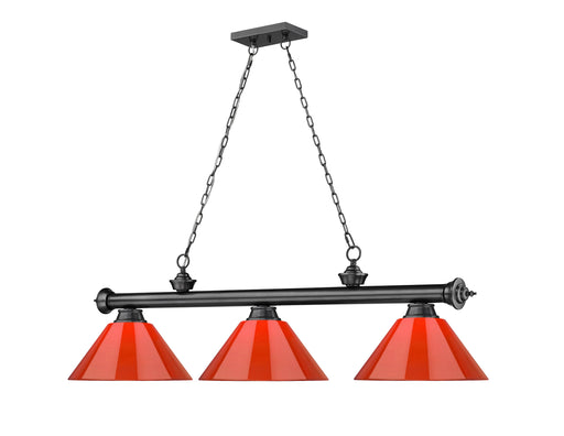 Billiard Z-Lite 2306-3BP-PRD Bronze Plate Cordon 3 Light Billiard Z-Lite