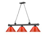 Billiard Z-Lite 2306-3BP-PRD Bronze Plate Cordon 3 Light Billiard Z-Lite