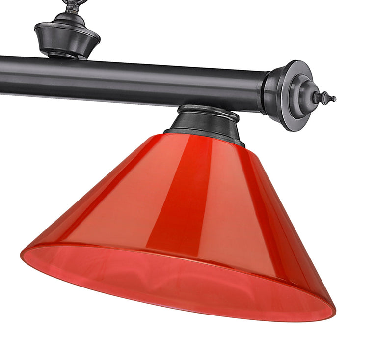 Billiard Z-Lite 2306-3BP-PRD Bronze Plate Cordon 3 Light Billiard Z-Lite