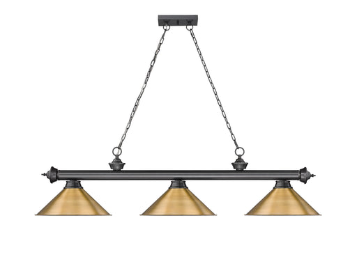 Billiard Z-Lite 2306-3BP-RB15 Bronze Plate Cordon 3 Light Billiard Z-Lite
