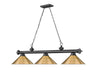 Billiard Z-Lite 2306-3BP-RB15 Bronze Plate Cordon 3 Light Billiard Z-Lite
