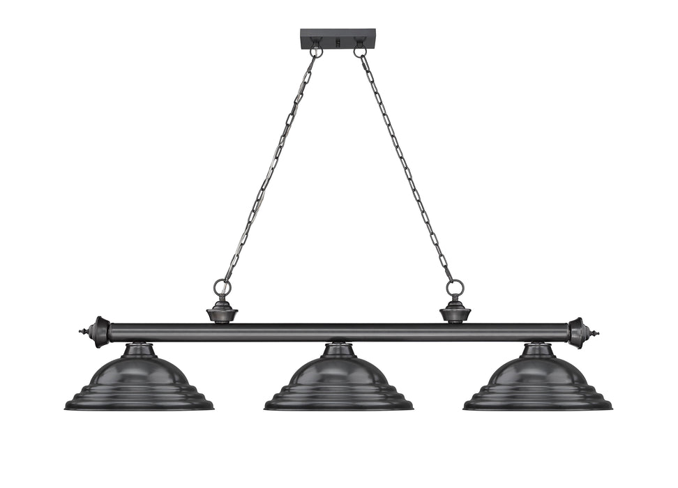 Billiard Z-Lite 2306-3BP-SBP Bronze Plate Cordon 3 Light Billiard Z-Lite
