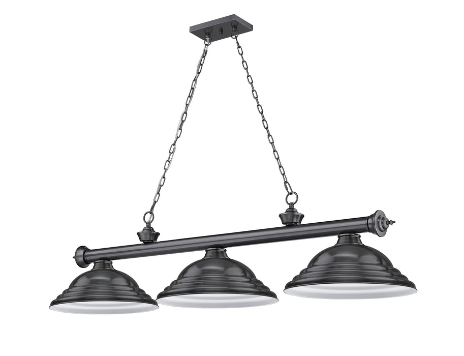 Billiard Z-Lite 2306-3BP-SBP Bronze Plate Cordon 3 Light Billiard Z-Lite