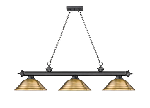 Billiard Z-Lite 2306-3BP-SRB Bronze Plate Cordon 3 Light Billiard Z-Lite