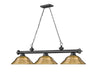 Billiard Z-Lite 2306-3BP-SRB Bronze Plate Cordon 3 Light Billiard Z-Lite