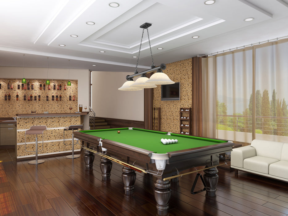 Billiard Z-Lite 2306-3BP-WM16 Bronze Plate Cordon 3 Light Billiard Z-Lite