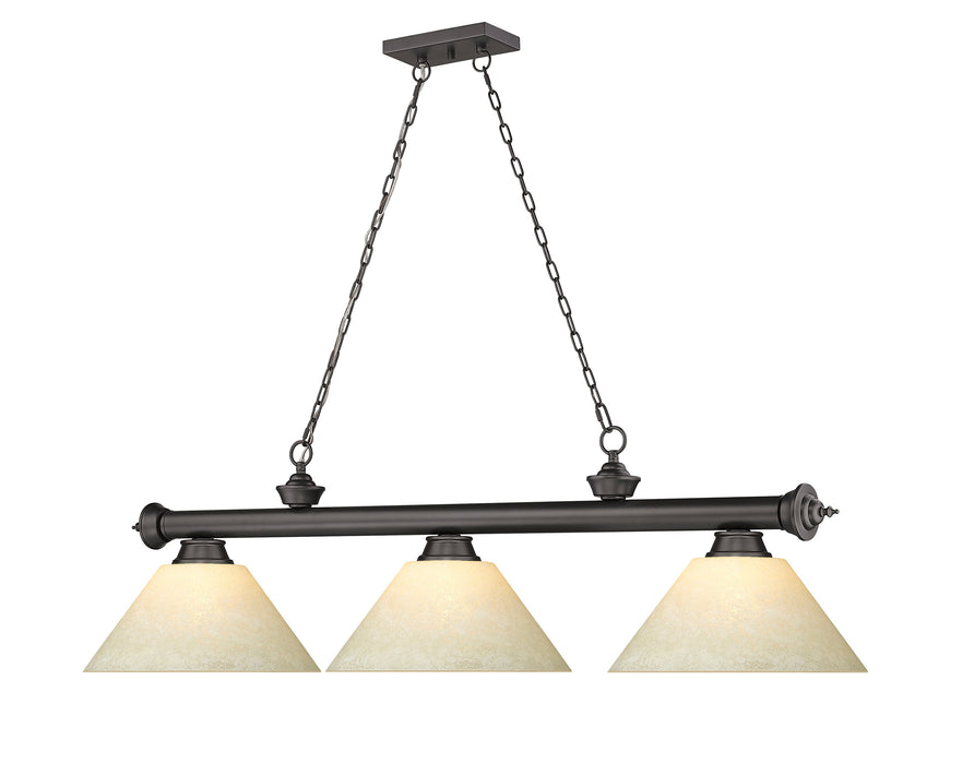 Billiard Z-Lite 2306-3BRZ-AGM14 Bronze Cordon 3 Light Billiard Z-Lite