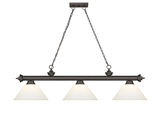 Billiard Z-Lite 2306-3BRZ-AMO14 Bronze Cordon 3 Light Billiard Z-Lite