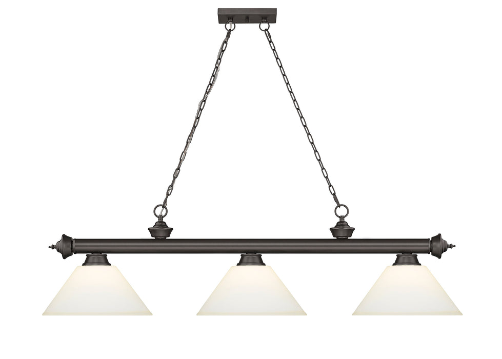 Billiard Z-Lite 2306-3BRZ-AMO14 Bronze Cordon 3 Light Billiard Z-Lite