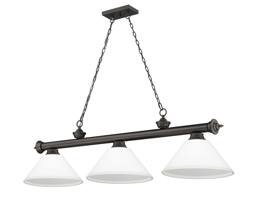 Billiard Z-Lite 2306-3BRZ-AMO14 Bronze Cordon 3 Light Billiard Z-Lite