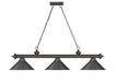 Billiard Z-Lite 2306-3BRZ-BRZ15 Bronze Cordon 3 Light Billiard Z-Lite