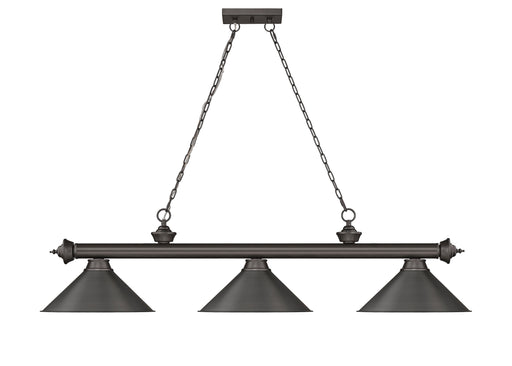 Billiard Z-Lite 2306-3BRZ-BRZ15 Bronze Cordon 3 Light Billiard Z-Lite