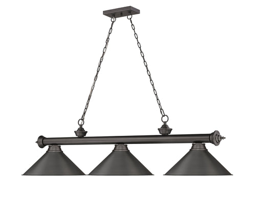 Billiard Z-Lite 2306-3BRZ-BRZ15 Bronze Cordon 3 Light Billiard Z-Lite