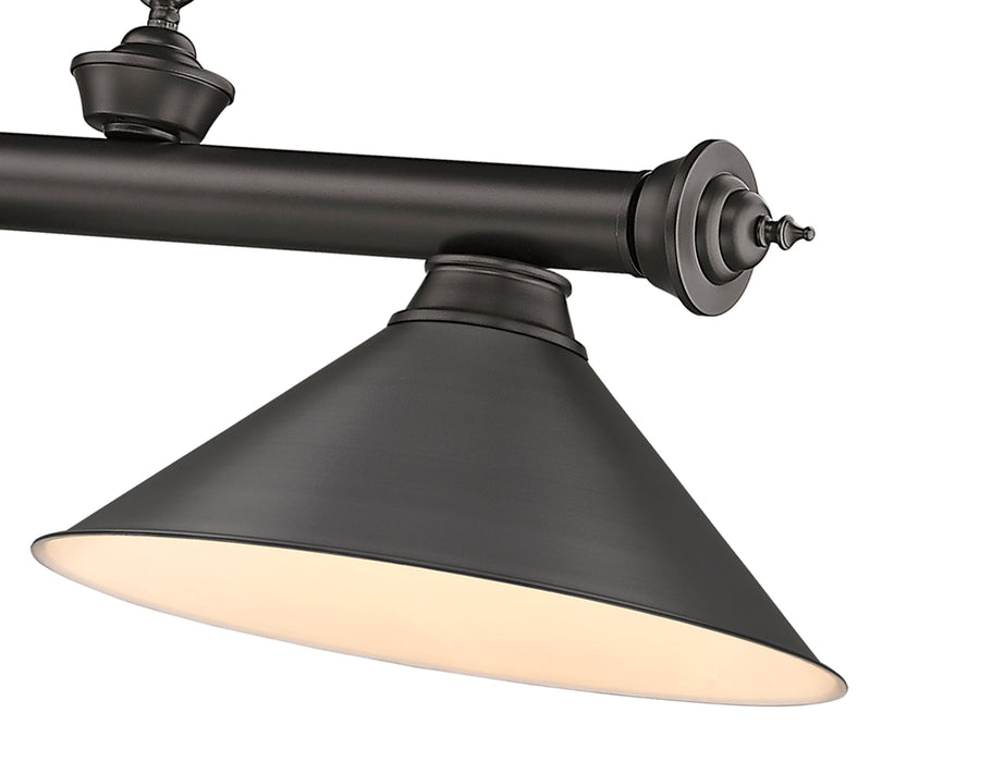 Billiard Z-Lite 2306-3BRZ-BRZ15 Bronze Cordon 3 Light Billiard Z-Lite