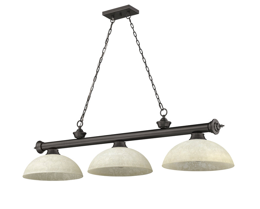 Billiard Z-Lite 2306-3BRZ-DGM14 Bronze Cordon 3 Light Billiard Z-Lite