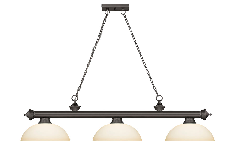 Billiard Z-Lite 2306-3BRZ-DMO14 Bronze Cordon 3 Light Billiard Z-Lite