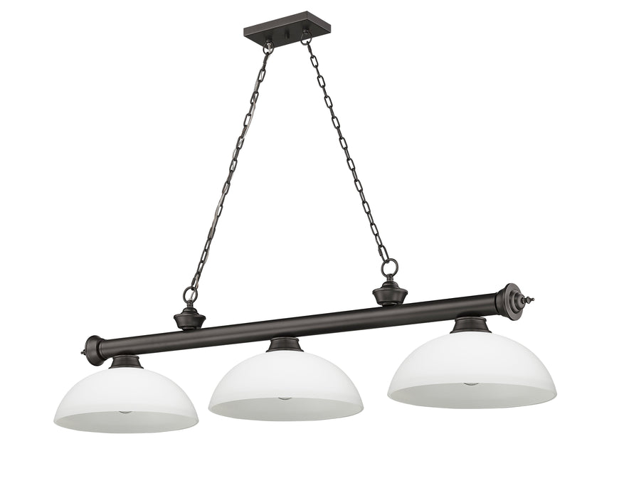 Billiard Z-Lite 2306-3BRZ-DMO14 Bronze Cordon 3 Light Billiard Z-Lite